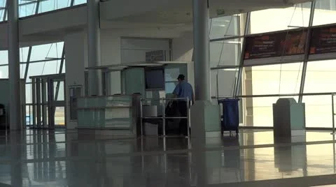 Airport worker Stock Footage 12465816