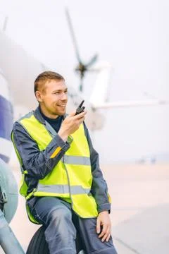 Airport worker support Stock Photos