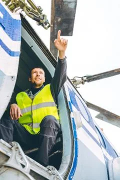 Airport worker support Stock Photos