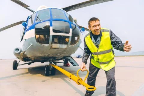 Airport worker support Stock Photos