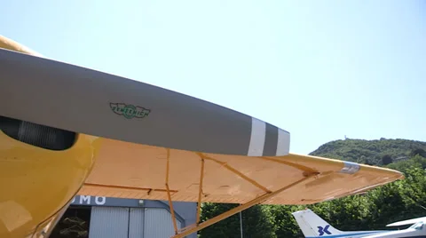 Airscrew of seaplane Stock Footage 32324607