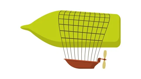 Airship icon animation Stock Footage 168932027