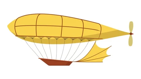 Airship icon animation Stock Footage 168932048
