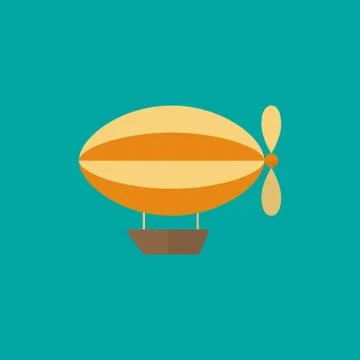 Airship icon in flat style Stock Illustration