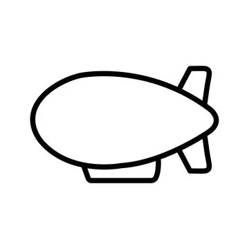 Airship icon linear logo mark in black and white Illustrazione stock