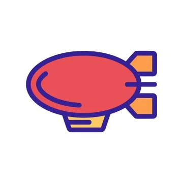 Airship icon vector. Isolated contour symbol illustration 스톡 일러스트