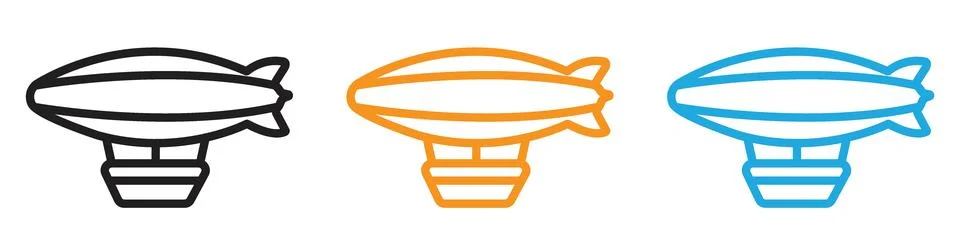 Airship icon vector logo set collection for web app ui Illustrazione stock