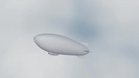 Airship or dirigible balloon in the sky Stock Footage 249489672