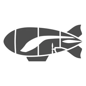 Airship solid icon, Balloon festival concept, blimp sign on white background Stock Illustration