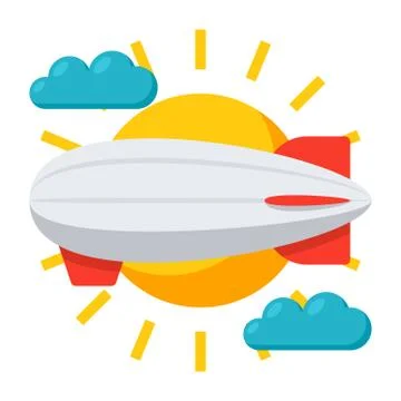 Airship Vector Icon Stock Illustration