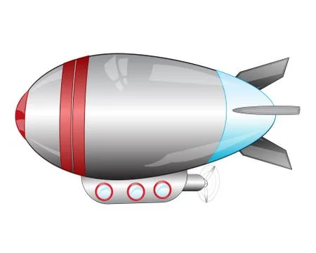 Airship on white Stock Illustration