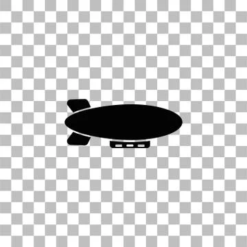 Airship zeppelin icon flat Stock Illustration