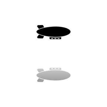 Airship zeppelin icon flat Stock Illustration