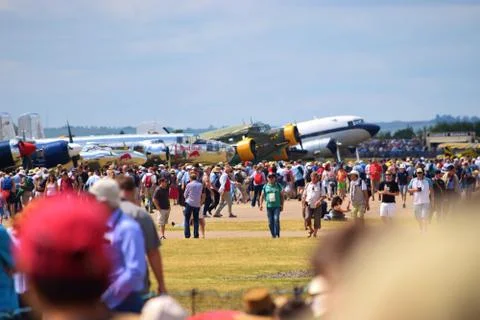 Airshow Crowd Stockfoto's