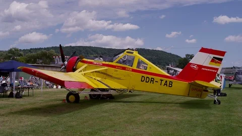 Airshow, Interflug  DDR-TAB on the runway Stock Footage 100847754