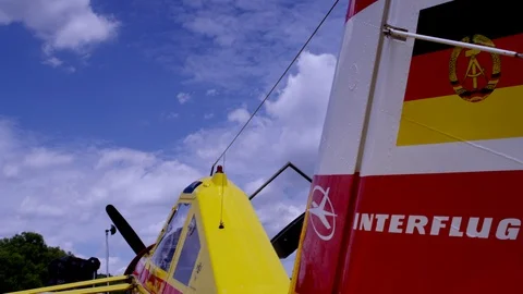 Airshow, Interflug  DDR-TAB on the runway Stock Footage 100854667