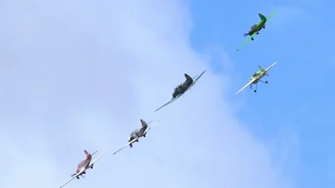 Airshow in the sky Stock Footage 99602688