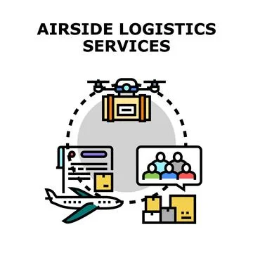 Airside logistics services concept for efficient cargo delivery 스톡 일러스트