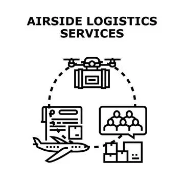 Airside logistics services concept for efficient cargo delivery Illustration