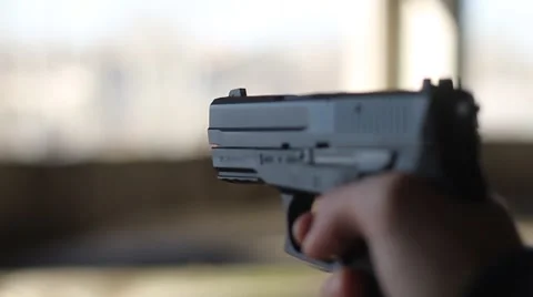 An airsoft gun shot 스톡 동영상 40795402