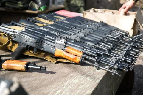 Airsoft guns, Kalashnikov, automatic Stock Photos