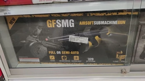 Airsoft Submachine Gun Retailer Stock Footage