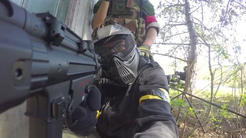 Airsoft, team rush Stock Footage 74300258
