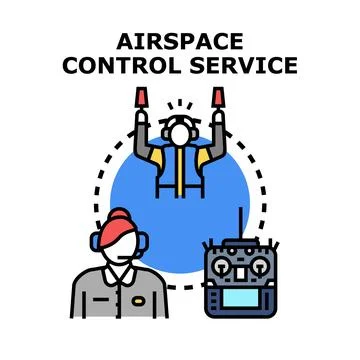 Airspace control service concept vector illustration Stock Illustration