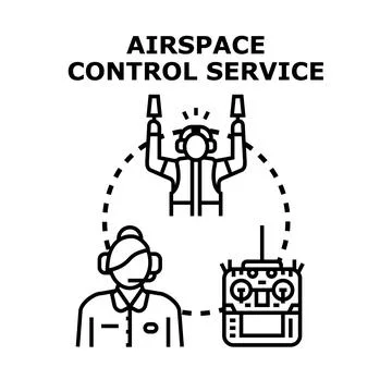 Airspace control service concept vector illustration Stock Illustration
