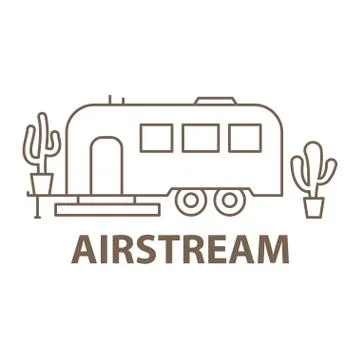 Airstream in linear Stock Illustration