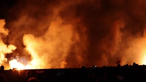 Airstrike at Night | Bombs Exploding in Active War Zone 库存影片 307160007