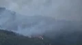 Airtankers spray against ferocious fire HD Footage