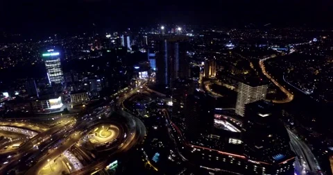Airview of Skyscrapers in Istanbul Turkey Stock Footage