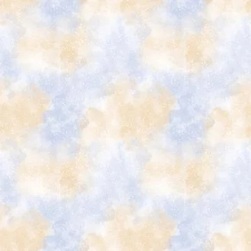 Airy delicate pattern in the form of yellow and blue clouds with snow seamles Stock Illustration