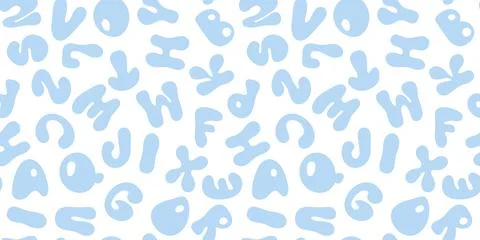 Airy Font seamless pattern Vector graphics 스톡 일러스트