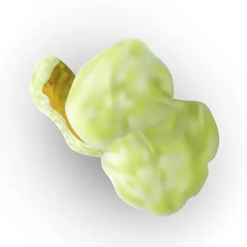Airy green popcorn, corn kernels with a sweet additive. Illustrazione stock