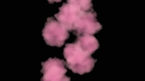 Airy pink shells of smoke move up on a black background. 3D animation. Stock Footage 230093006