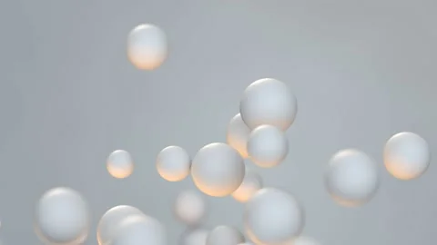 Airy white spheres 3D render animation Stock Footage 148082114