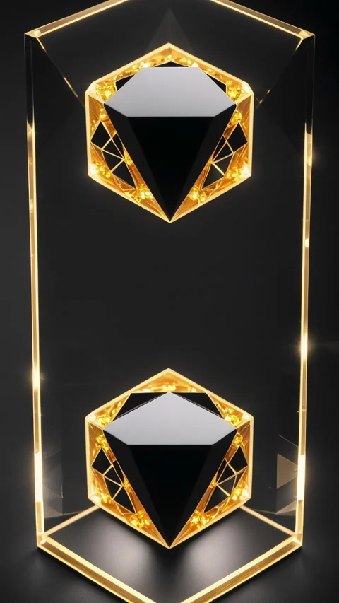 AIT Vertical Loopable Background #4: Golden Vector Vortex Stock Footage 234281748