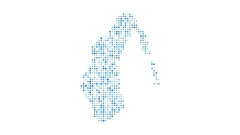 Aitutaki dotted digital map. Map of Aitutaki with pulsating colored circles. ... Stock Footage 231098121