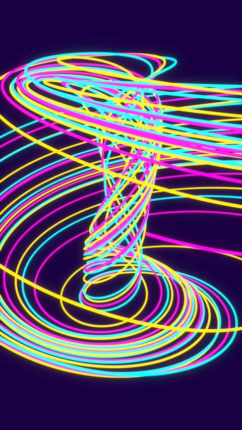 Aizawa Strange Attractor - Neon Generative Motion Loop Stock Footage 339244677