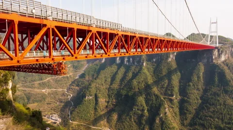 Aizhai Bridge ,China Stock Footage 60935703
