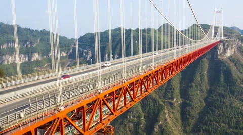 Aizhai Bridge time-lapse Stock Footage 60935902