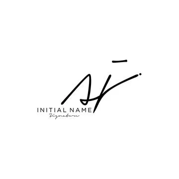 AJ Initial handwriting logo design Stock Illustration