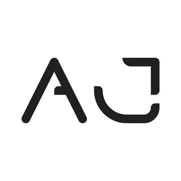 Aj initial letter vector logo icon Illustrazione stock