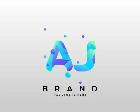 AJ initial logo With Colorful template vector. Ilustração Stock