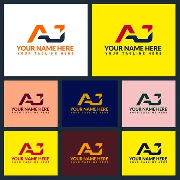 Aj letter logo or aj text logo and aj word logo design. Stock Illustration
