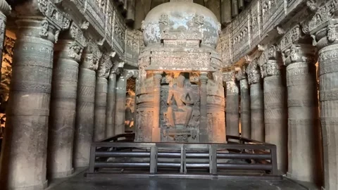 Ajanta Caves, Chaitya hall Stock Footage 322788877