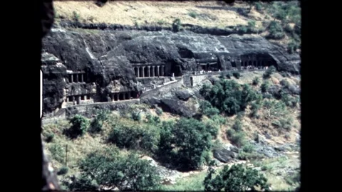 Ajanta Caves Complex Stock Footage 277976429