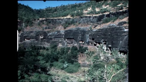 Ajanta Caves Panoramic View Stock Footage 277976389